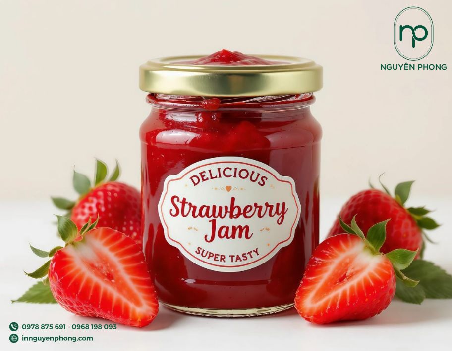 Mẫu tem nhãn dán lọ mứt